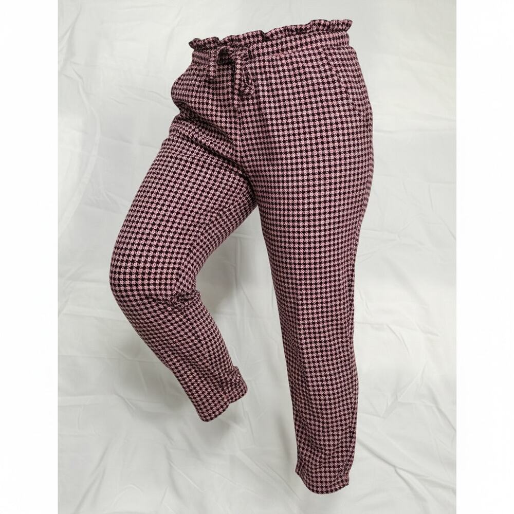 Torrid Stretch Drawstring Pink Hounds Tooth Pattern Size 2